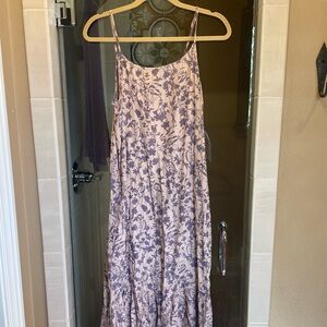 United Threads Purple Floral Maxi Dress